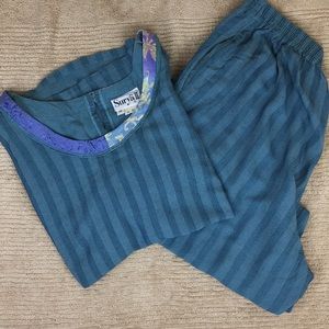 Surya II Pajama Set Green and Blue Size 0X